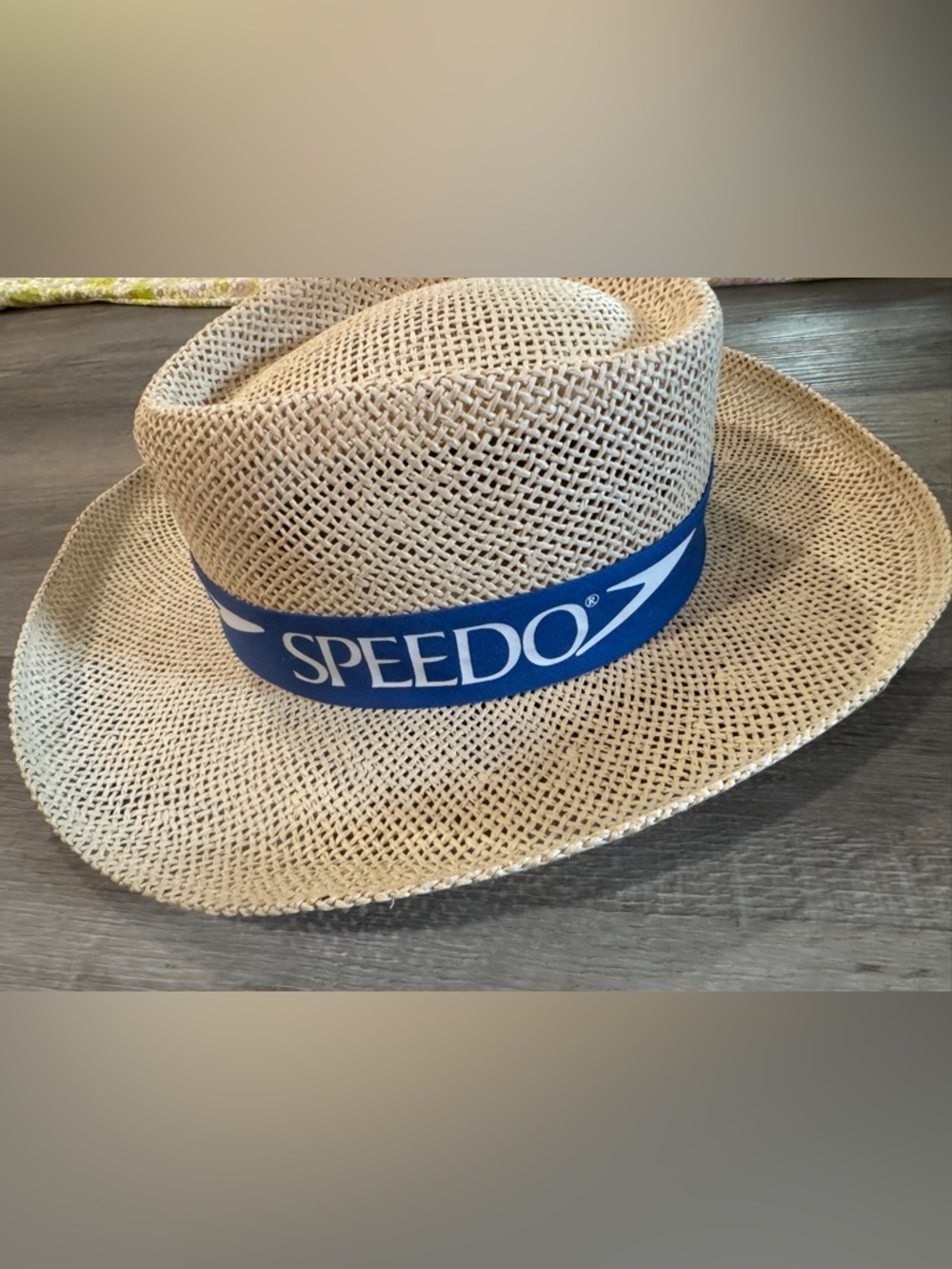 Speedo Men’s Straw Panama Hat with Blue Logo Band